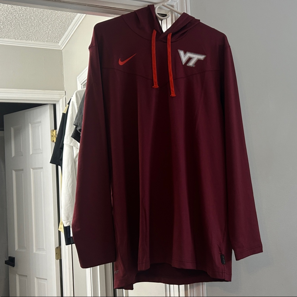 Nike Men's Virginia Tech Burgundy Performance Jacket with Hood